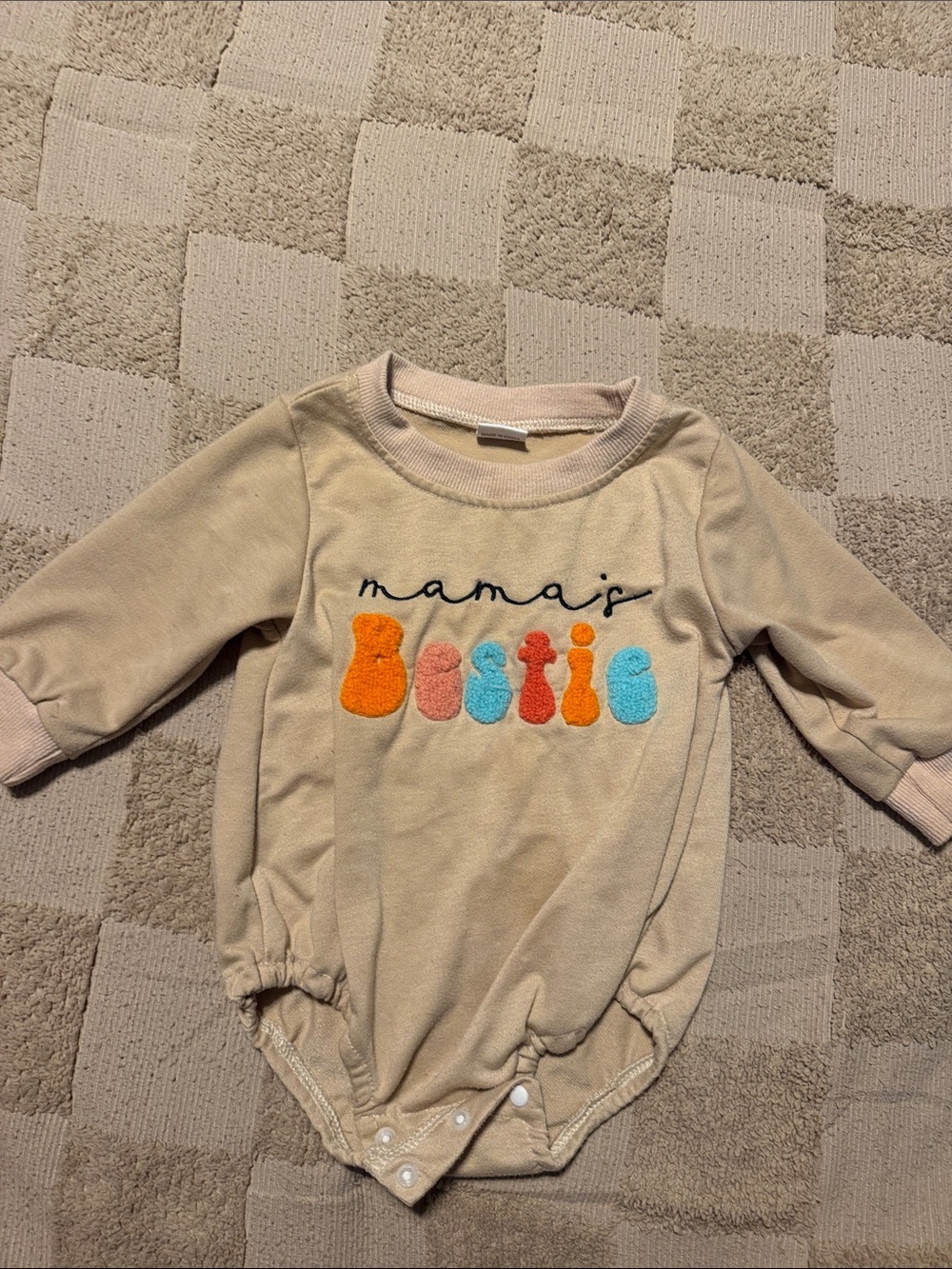 Beige 'Mama's Bestie' Infant One-Piece Bodysuit